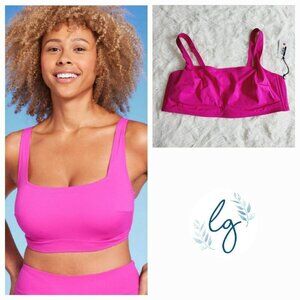 Shade & Shore Women's Shaping Square Neck Underwire Longline Bikini Top BT7-Di